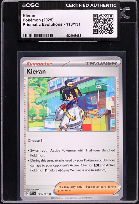 2025 Pokemon Prismatic Evolutions Kieran #113 CGC AUTH on Fanatics Collect 2025 Pokemon Prismatic Evolutions Kieran #113 CGC AUTH on Fanatics Collect