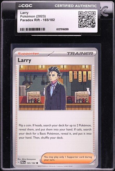 2023 Pokemon Paradox Rift Larry #165 CGC AUTH