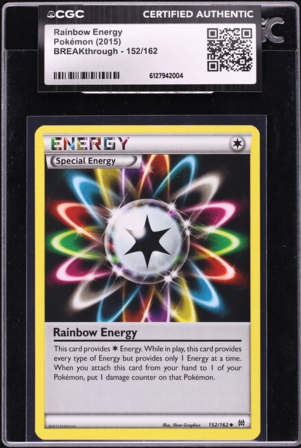 2015 Pokemon XY BREAKthrough Rainbow Energy #152 CGC AUTH