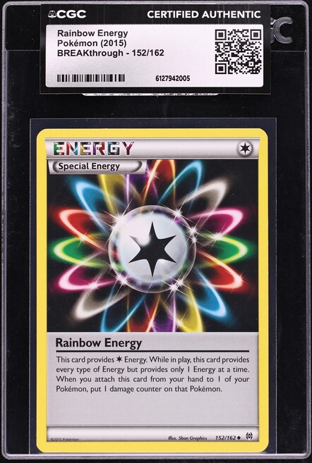 2015 Pokemon XY BREAKthrough Rainbow Energy #152 CGC AUTH