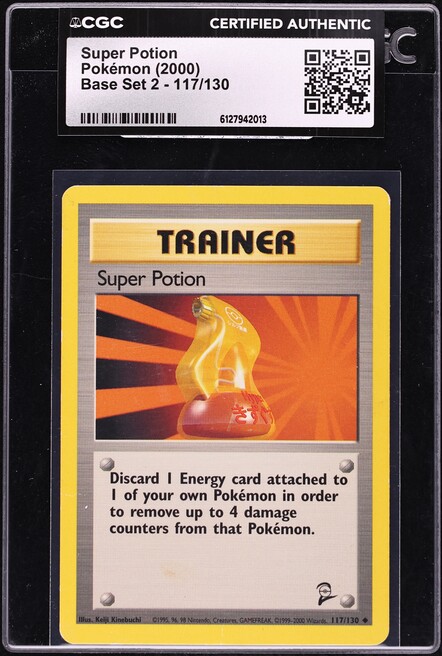 2000 Pokemon Base Set 2 Super Potion #117 CGC AUTH