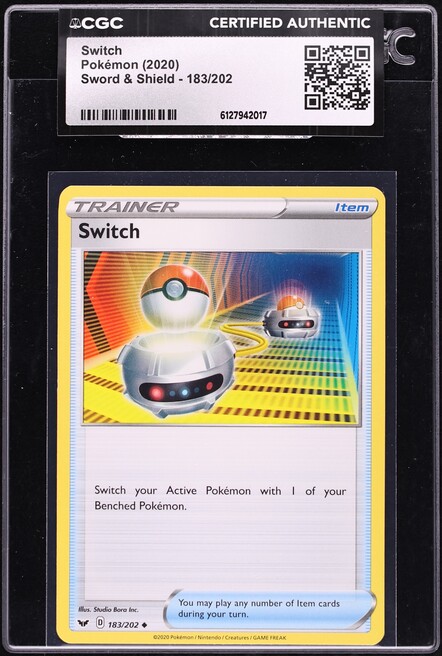 2020 Pokemon Sword & Shield Switch #183 CGC AUTH
