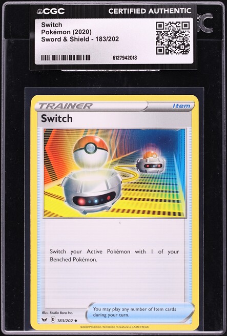 2020 Pokemon Sword & Shield Switch #183 CGC AUTH