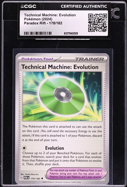 2024 Pokemon Scarlet & Violet Paradox Rift Technical Machine: Evolution #178 CGC AUTH