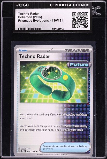 2025 Pokemon Scarlet & Violet Prismatic Evolutions Techno Radar #130 CGC AUTH