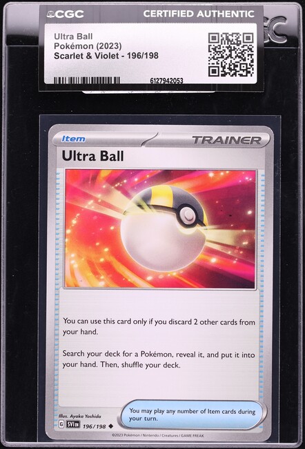 2023 Pokemon Scarlet & Violet Ultra Ball #196 CGC AUTH