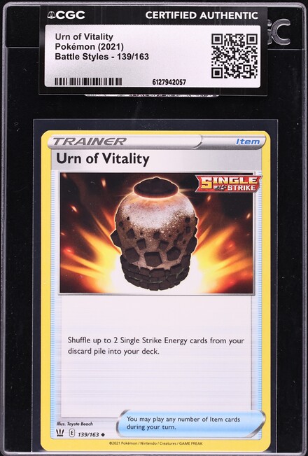 2021 Pokemon Sword & Shield Battle Styles Urn of Vitality #139 CGC AUTH