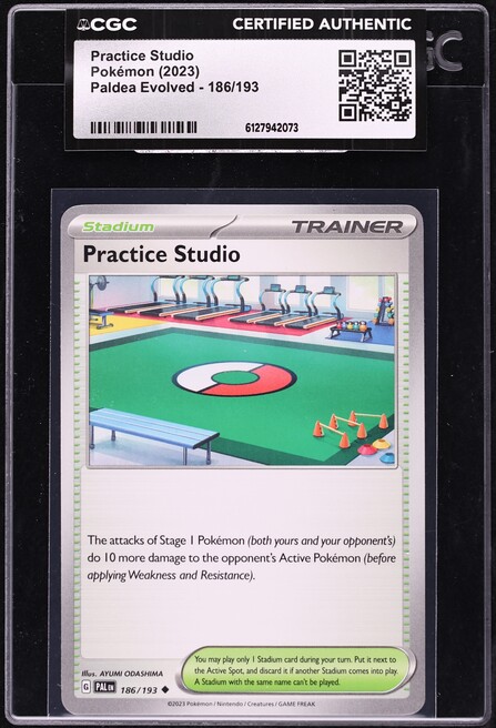 2023 Pokemon Scarlet & Violet Paldea Evolved Practice Studio #186 CGC AUTH
