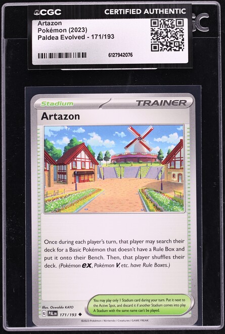 2023 Pokemon Scarlet & Violet Paldea Evolved Artazon #171 CGC AUTH