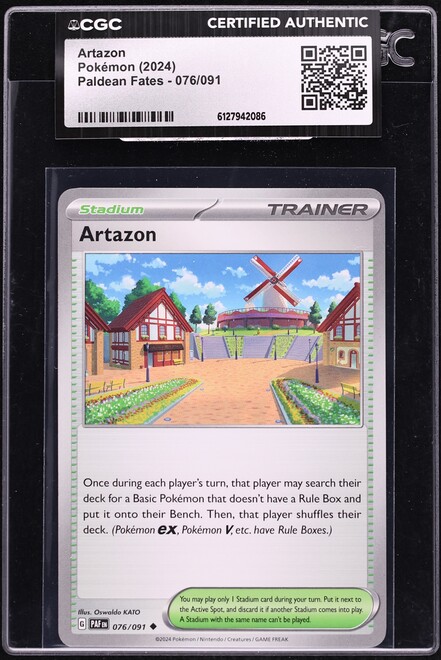 2024 Pokemon Scarlet & Violet Paldean Fates Artazon #76 CGC AUTH