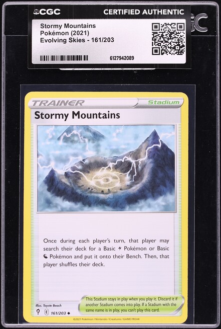 2021 Pokemon Sword & Shield Evolving Skies Stormy Mountains #161 CGC AUTH