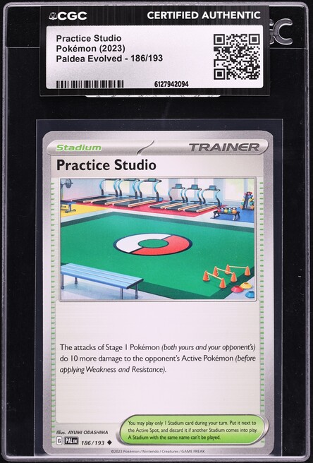 2023 Pokemon Scarlet & Violet Paldea Evolved Practice Studio #186 CGC AUTH