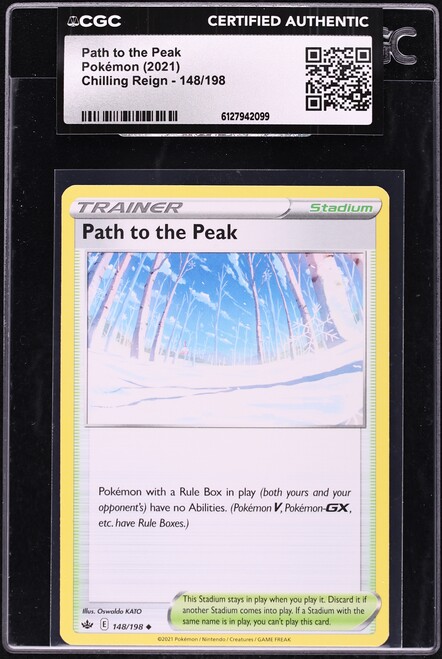 2021 Pokemon Sword & Shield Chilling Reign Path to the Peak #148 CGC AUTH