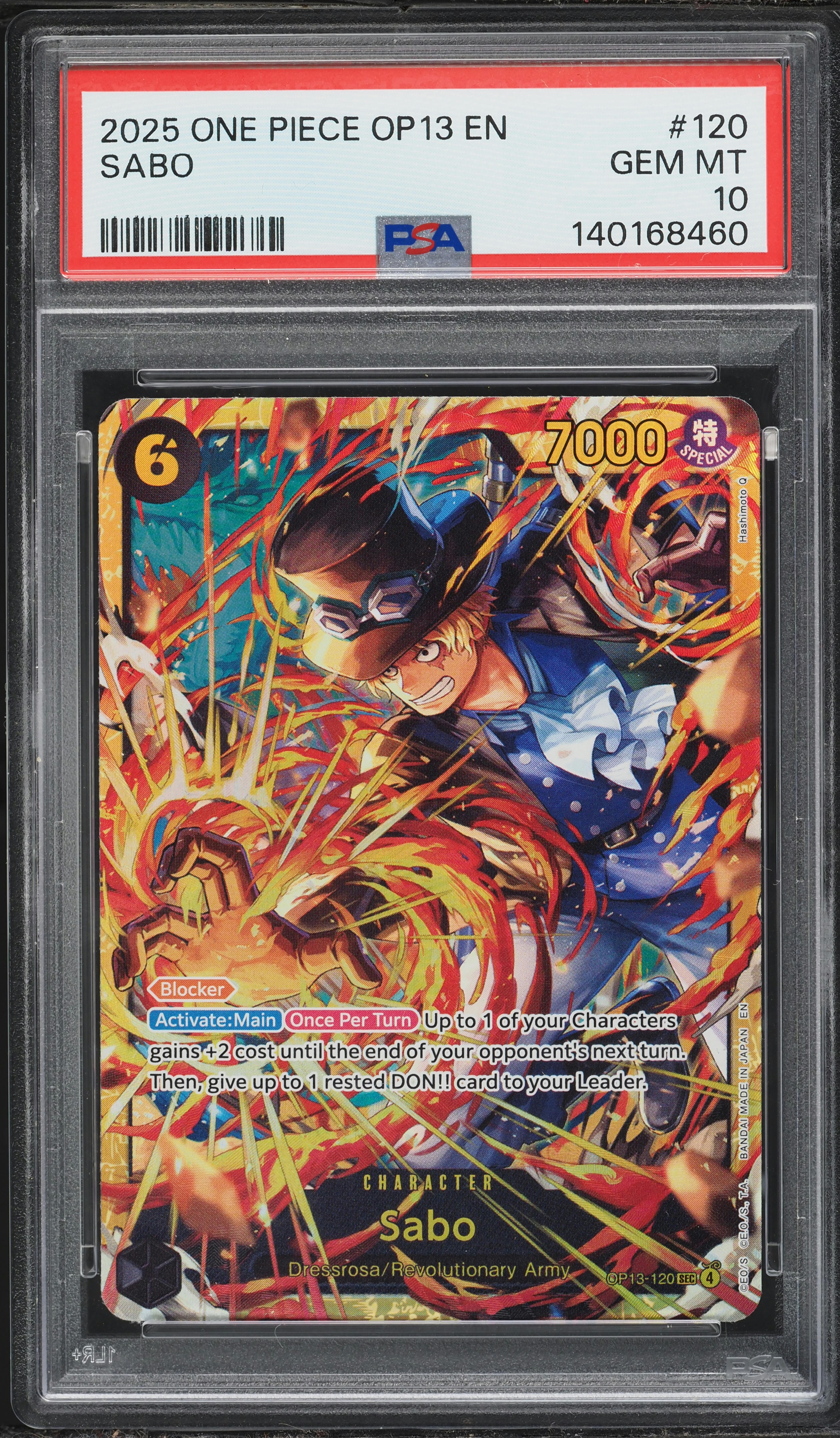 2025 One Piece Carrying On His Will Sabo #120 PSA 10 GEM MINT on