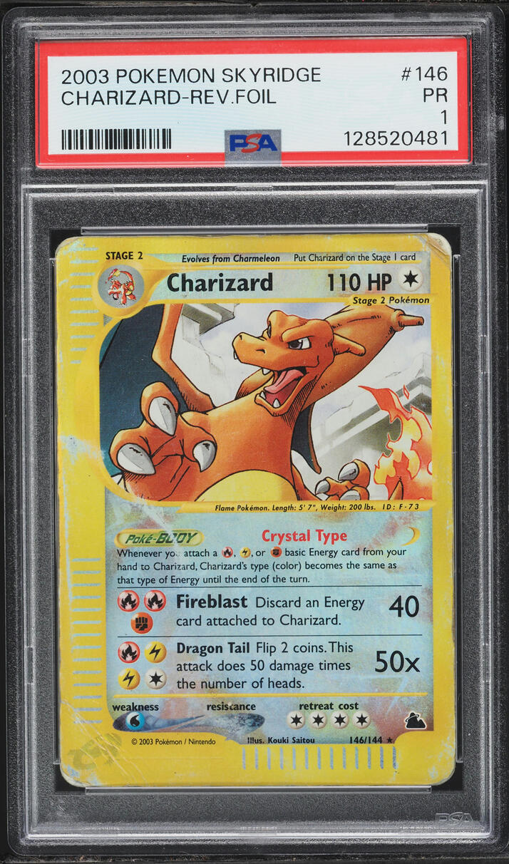 2003 Pokemon Skyridge Reverse Holo Charizard #146 PSA 1 PR