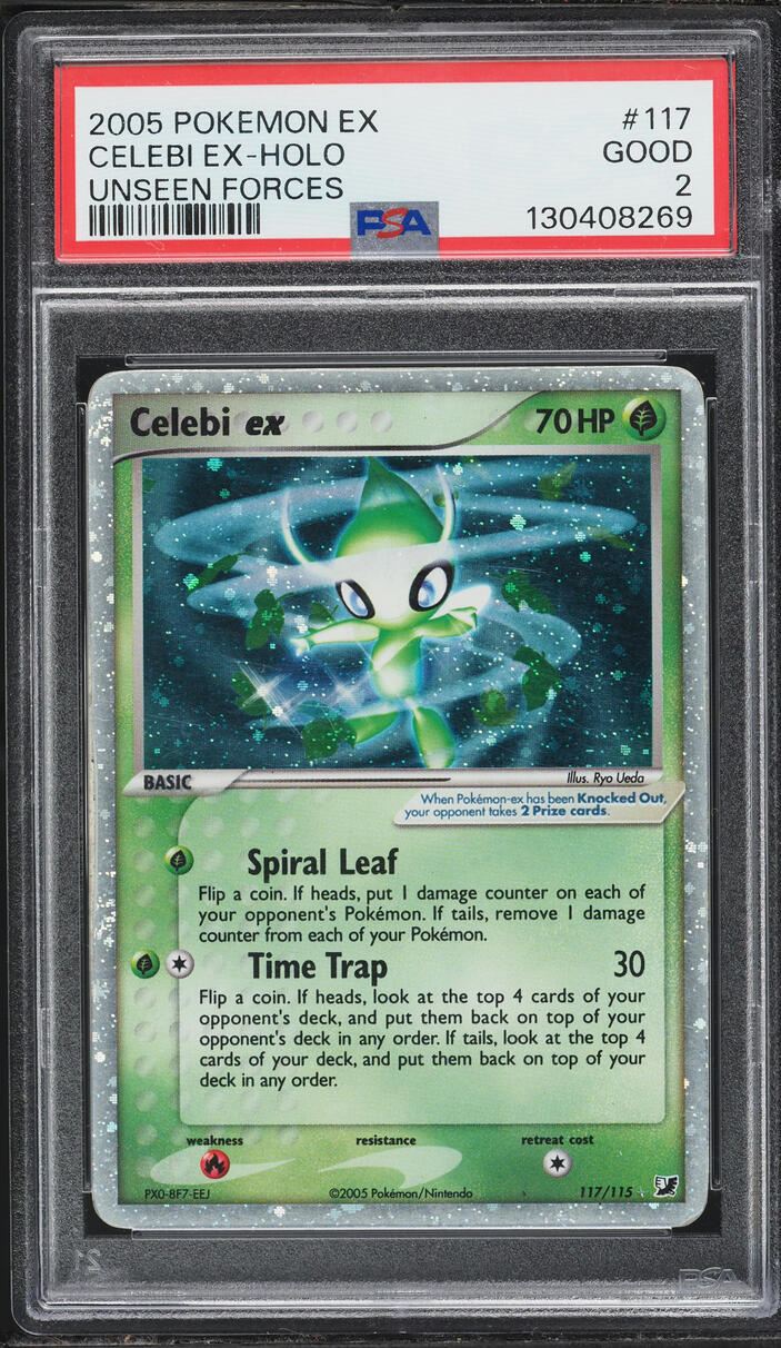 2005 Pokemon EX Unseen Forces Holo Celebi EX #117 PSA 2 GD
