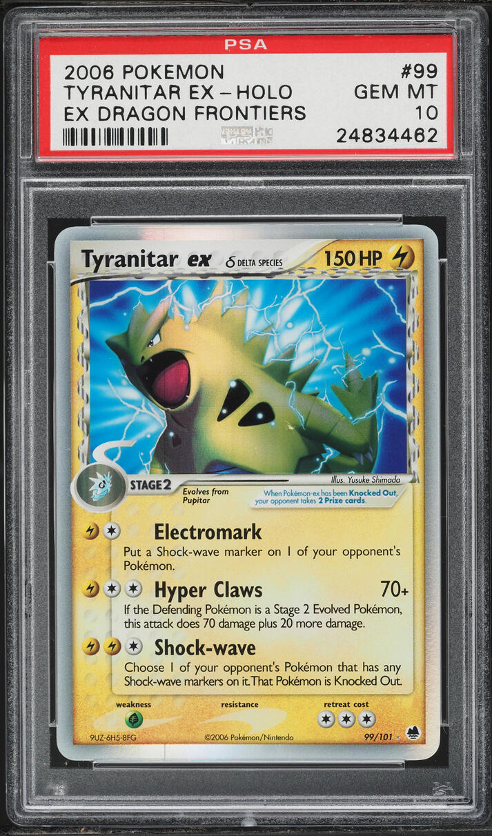 2006 Pokemon EX Dragon Frontiers Holo Tyranitar EX #99 PSA 10 GEM MINT on  Fanatics Collect