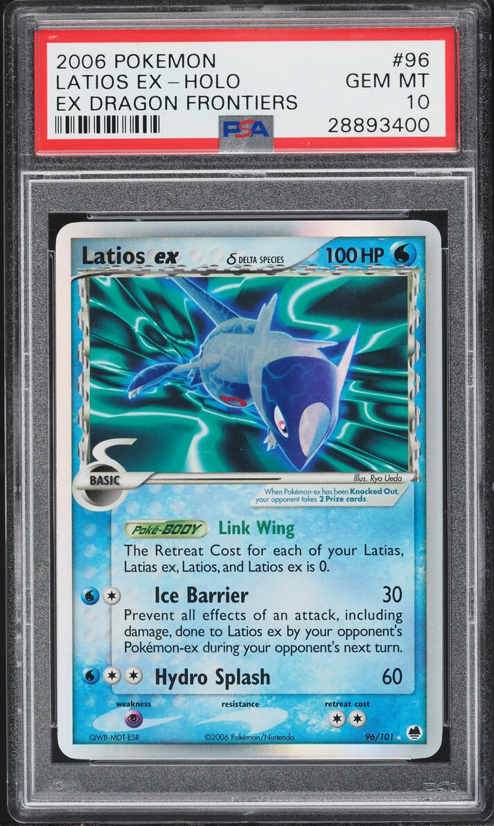 2006 Pokemon EX Dragon Frontiers Holo Latios EX #96 PSA 10 GEM