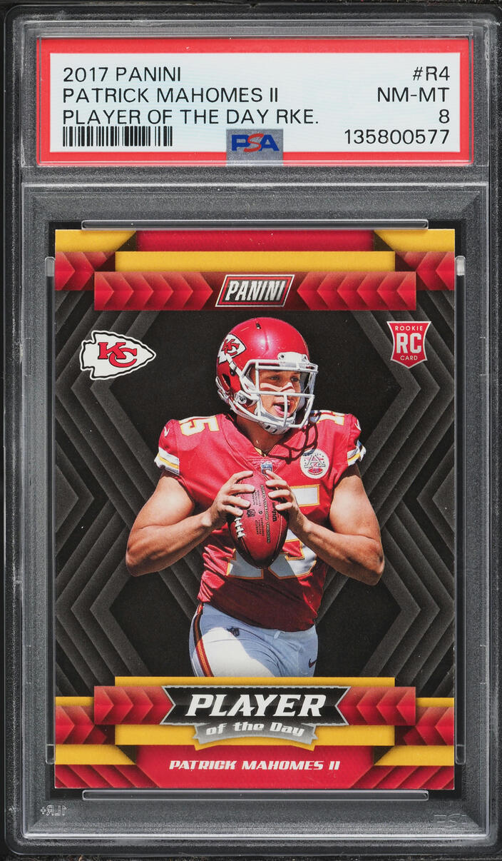 2017 Panini Player Of The Day Patrick Mahomes II ROOKIE #R4 PSA 8 NM-MT