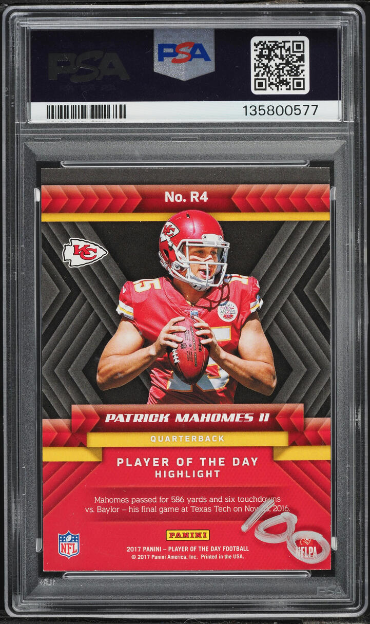 2017 Panini Player Of The Day Patrick Mahomes II ROOKIE #R4 PSA 8 NM-MT