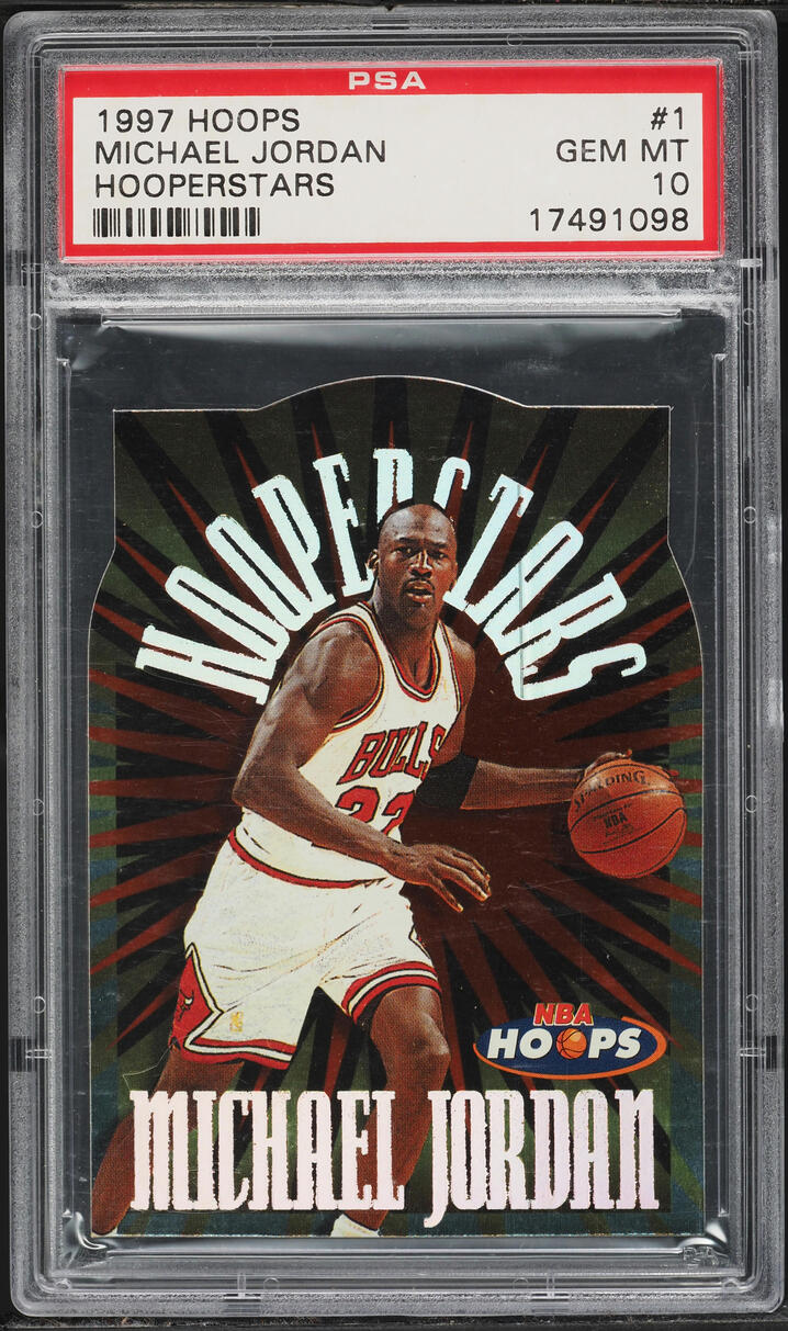 1997 Hoops Hooperstars Die-Cut Michael Jordan #1 PSA 10 GEM MINT
