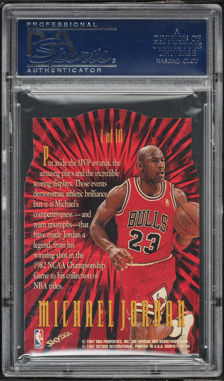 1997 Hoops Hooperstars Die-Cut Michael Jordan #1 PSA 10 GEM MINT