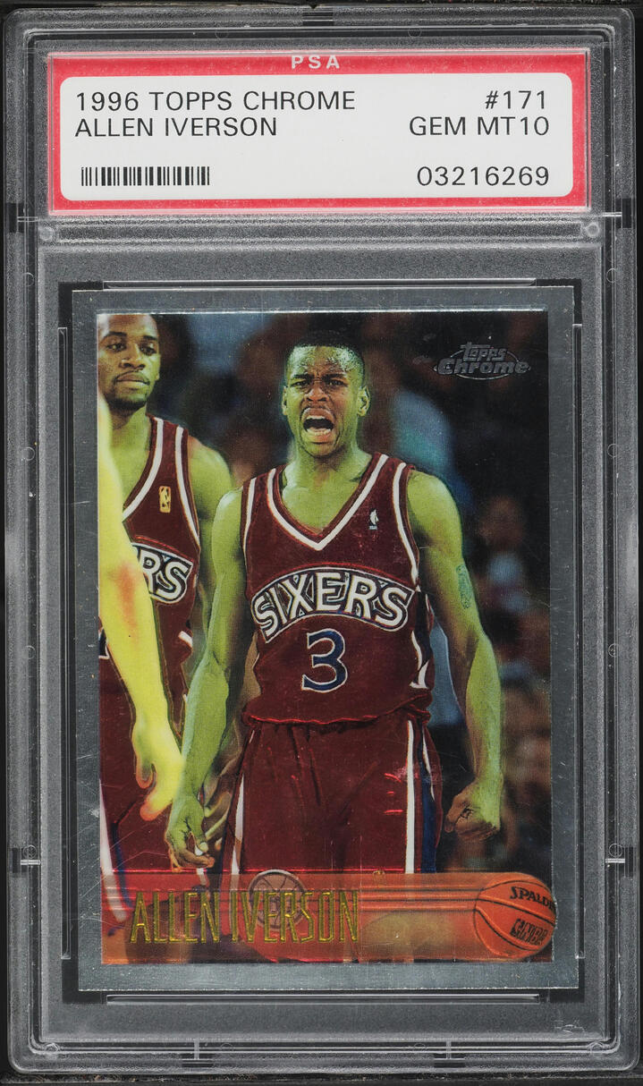 1996 Topps Chrome Allen Iverson ROOKIE #171 PSA 10 GEM MINT
