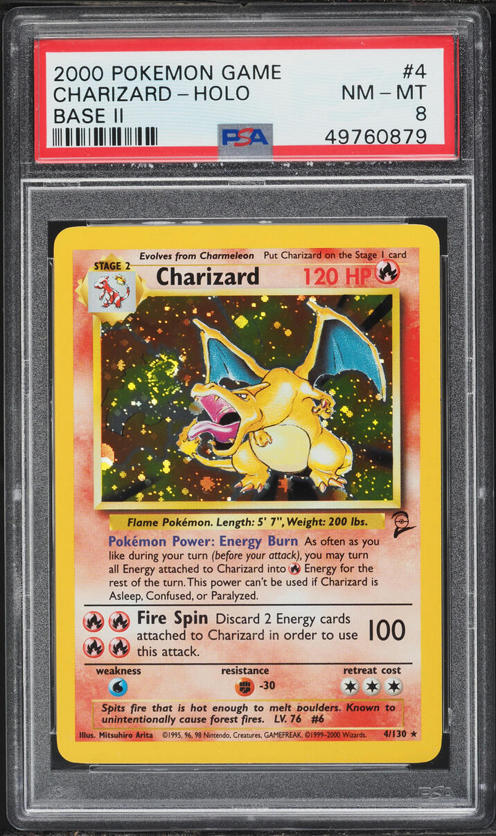 charizard pokemon card psa 1999 Base Set Holo #4/102 9 MINT (Graded Card) Enhance your Pokmon collection with this Charizard 2000 Pokemon Base Set 2 Holo #4 Card 2000 Pokemon Base Set 2
