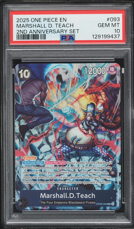 PSA10 ティーチ OP09-093 2nd ANNIVERSARY SET 2025 One Piece 2nd Anniversary Set Marshall D. Teach OP09-093 CGC