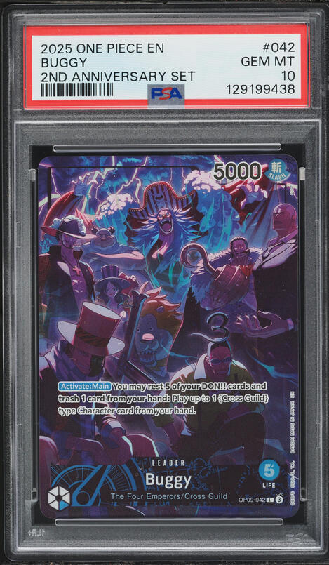 2025 One Piece 2nd Anniversary Set Leader Buggy #OP09-042 PSA 10