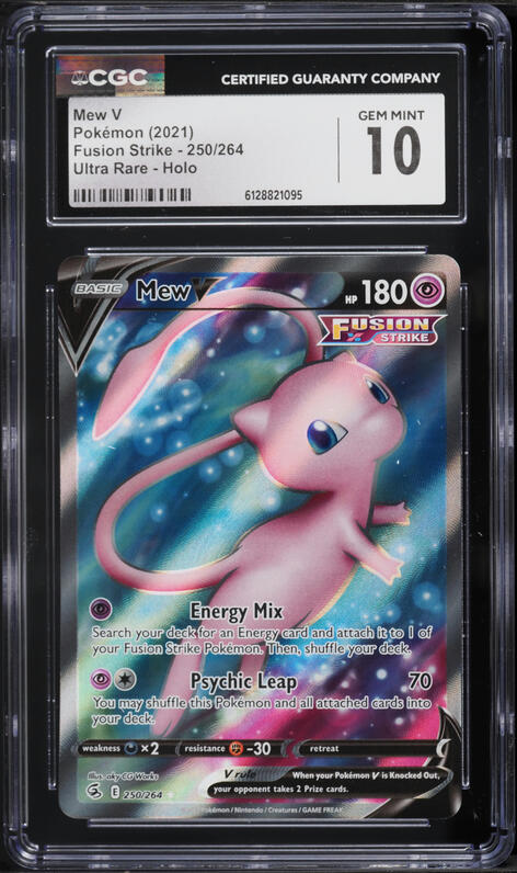 2021 Pokemon Sword & Shield Fusion Strike Full Art Mew V #250 CGC 10 GEM MINT