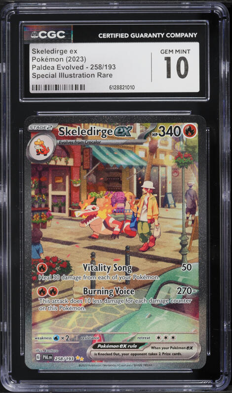 2023 Pokemon Scarlet & Violet Paldea Evolved SIR Skeledirge ex #258 CGC 10 GEM MINT
