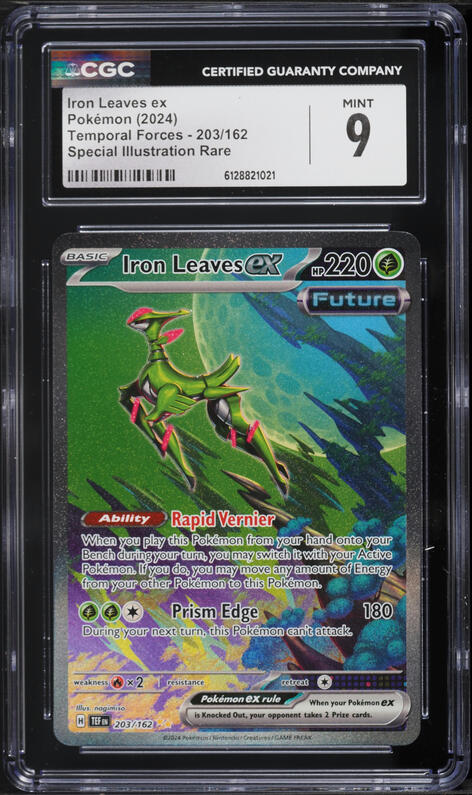 2024 Pokemon Scarlet & Violet Temporal Forces SIR Iron Leaves ex #203 CGC 9 MINT