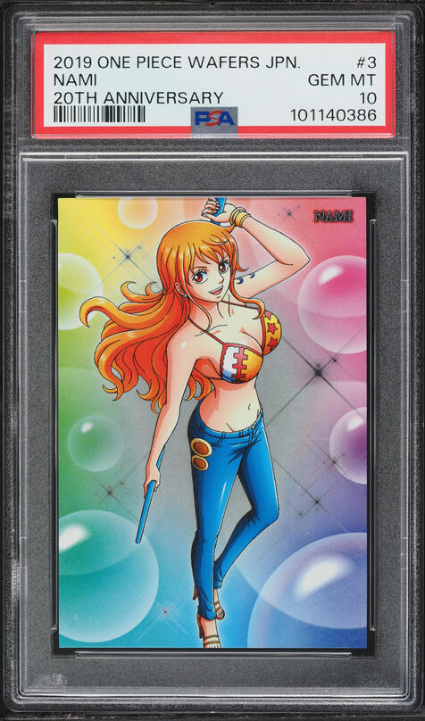 2019 One Piece Japanese Wafers 20th Anniversary Nami #3 PSA 10 GEM