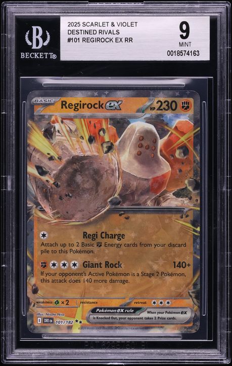 2025 Pokemon Scarlet & Violet Destined Rivals Regirock EX #101 BGS 9 MINT