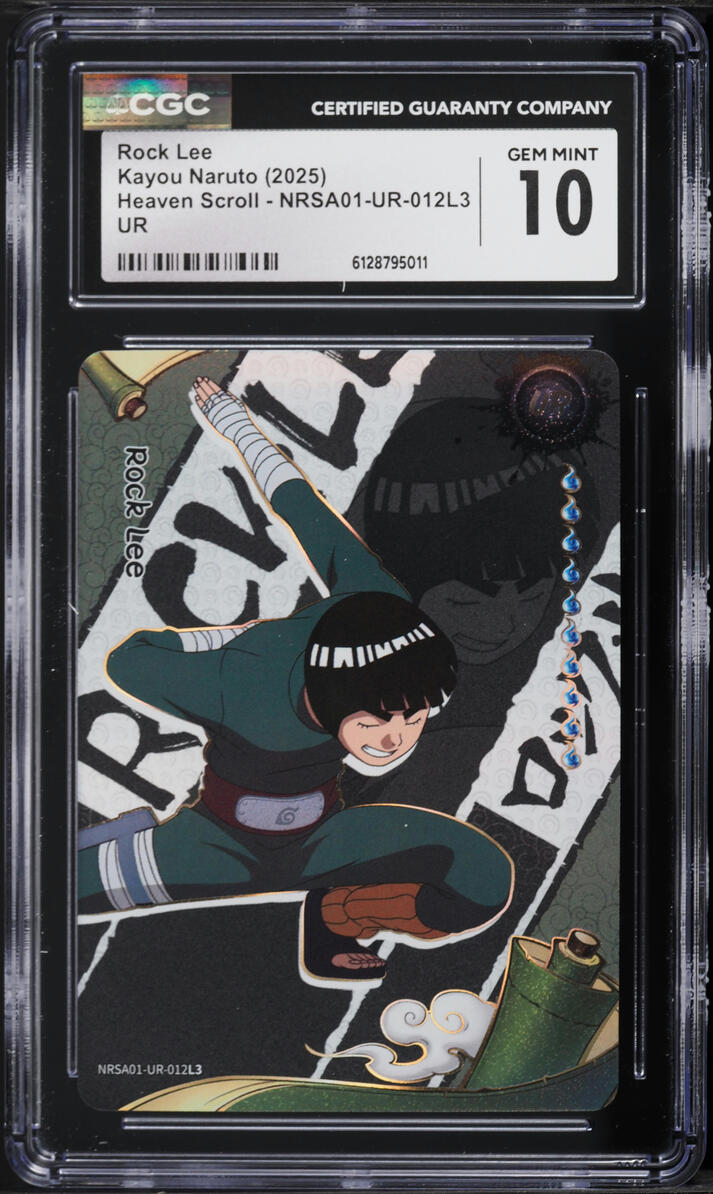 2025 Kayou Naruto Heaven Scroll Rock Lee #NRSA01-UR-012L3 CGC 10