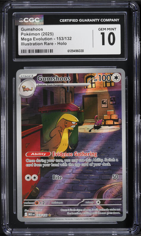 2025 Pokemon Mega Evolution IR Gumshoos #153 CGC 10 GEM MINT