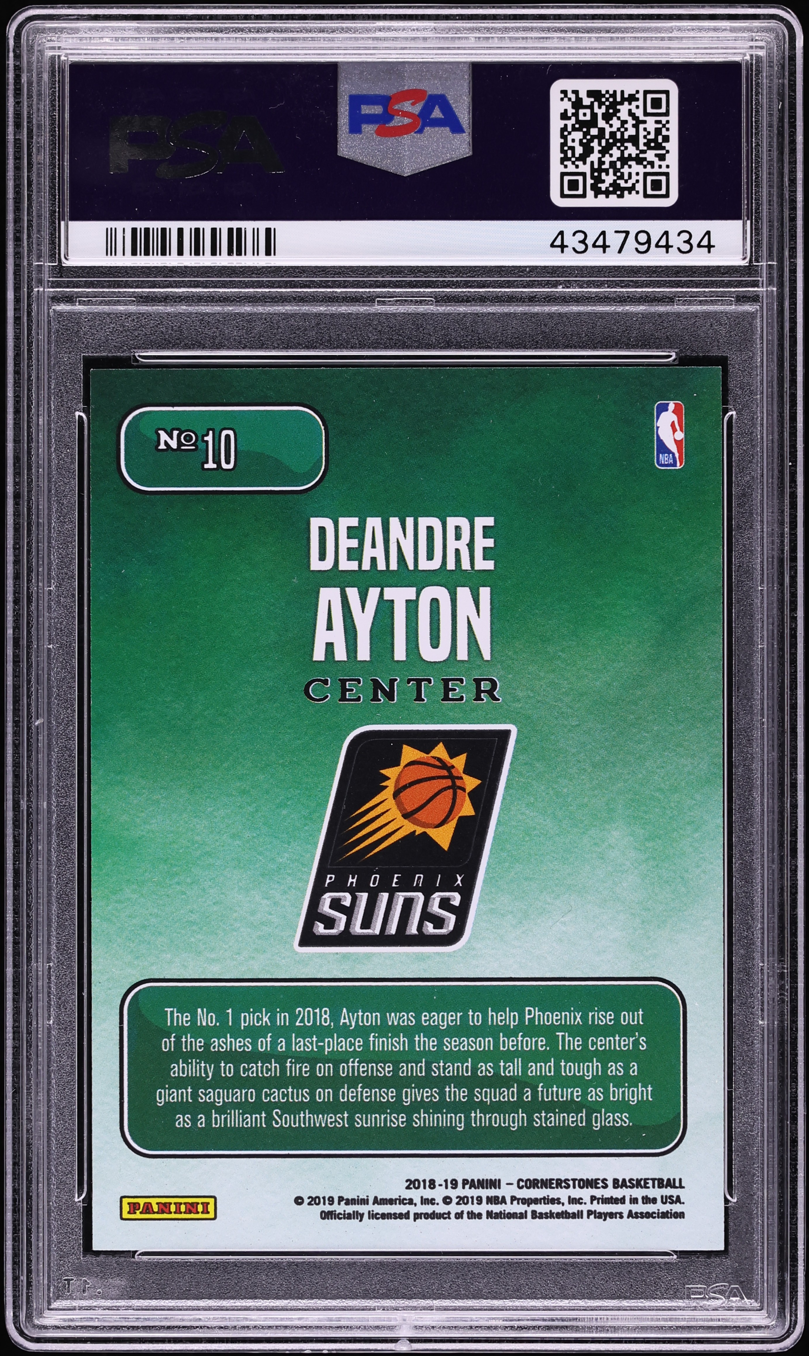 2018 Panini Cornerstones Downtown DeAndre Ayton ROOKIE #10 PSA 10