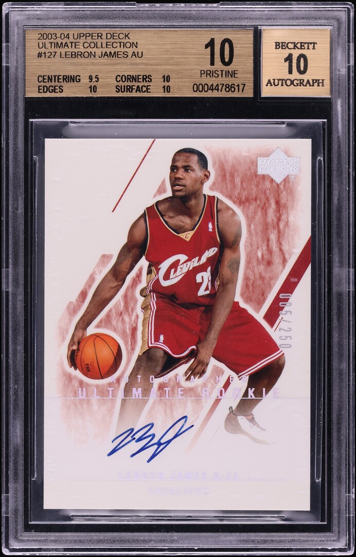 2003 Ultimate Collection LeBron James ROOKIE AUTO /250 #127 BGS 10 PRISTINE