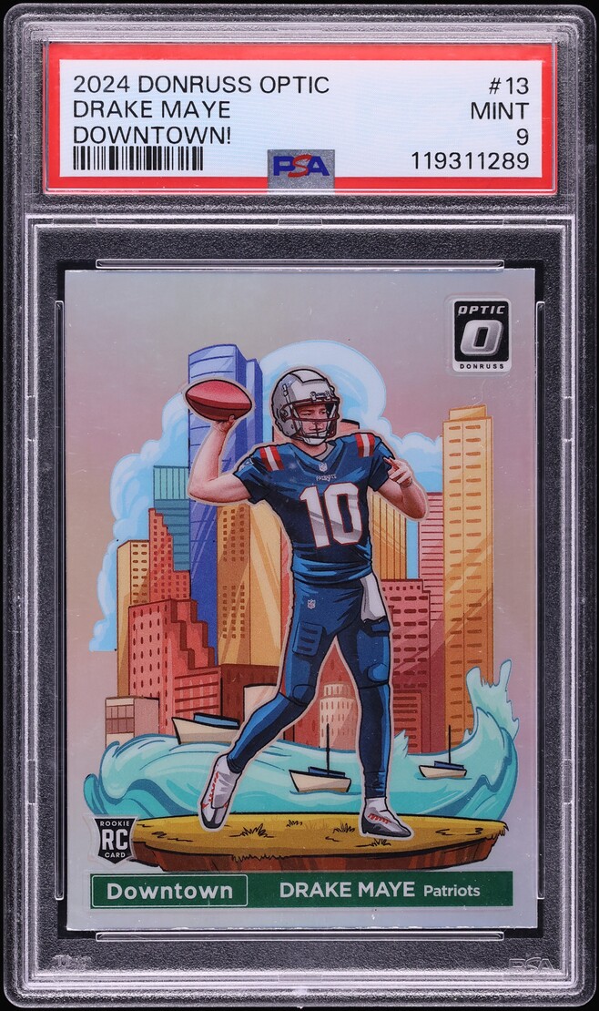 2024 Donruss Optic Downtown Prizm Drake Maye ROOKIE #13 PSA 9 MINT