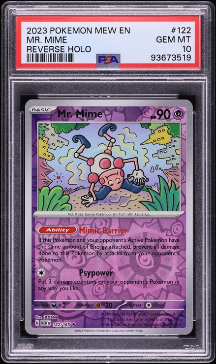 1997 Pokemon Japanese Jungle Holo Mr. Mime #122 CGC 9.5 MINT+ on