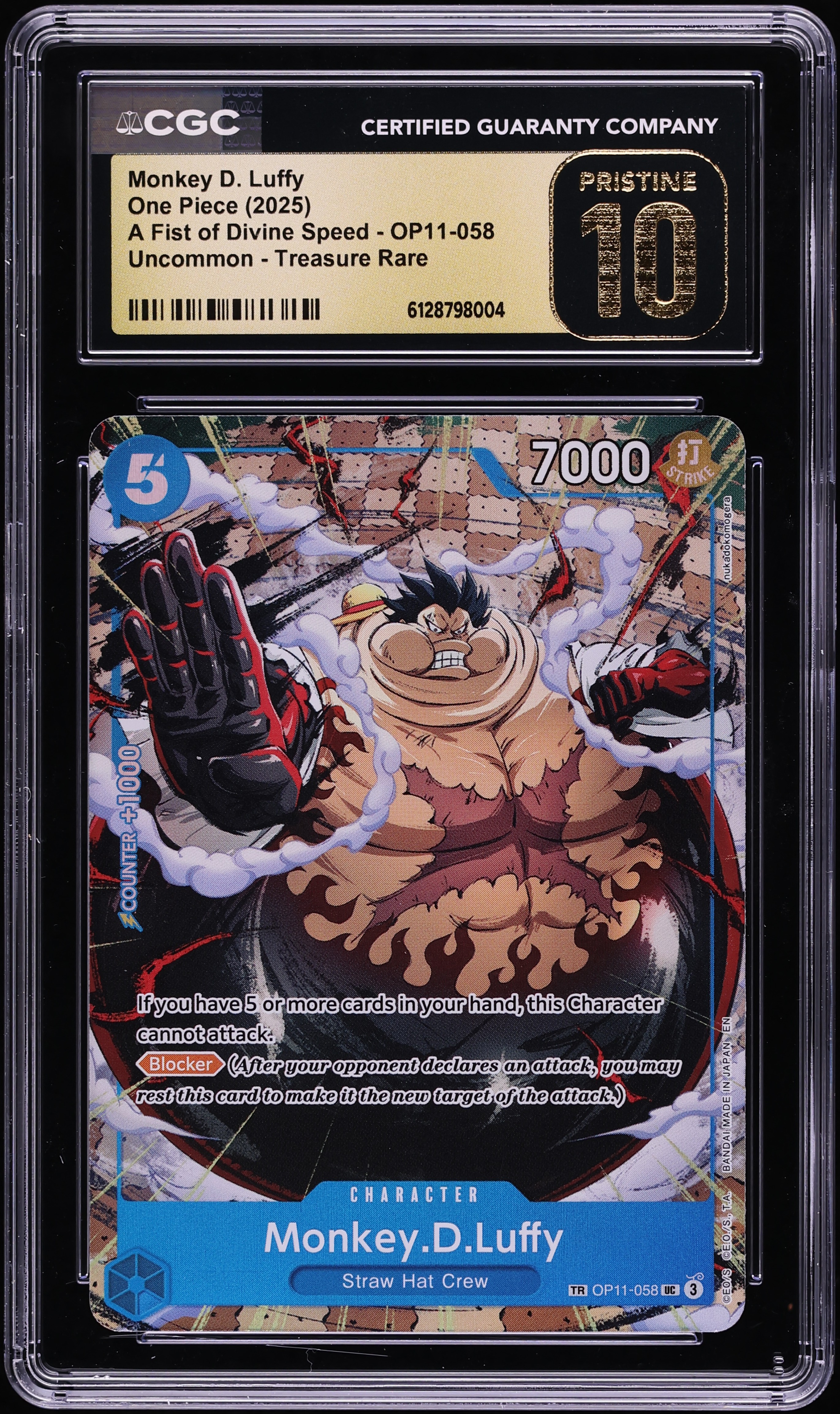 2025 One Piece A Fist Of Divine Speed TR Monkey D. Luffy #OP11-058