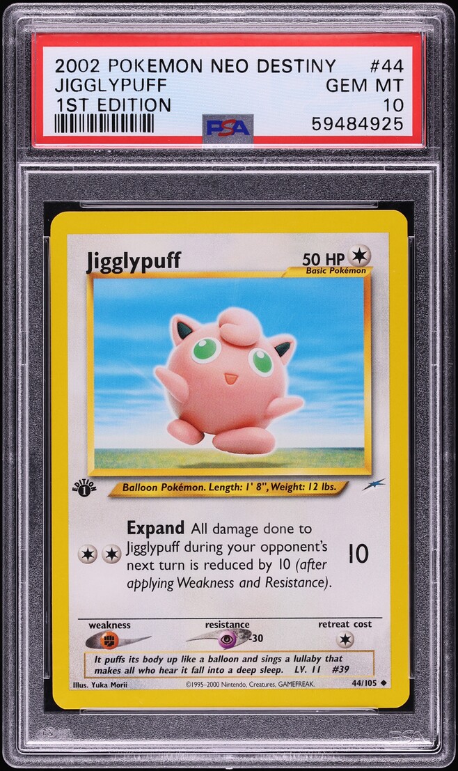 2002 Pokemon Neo Destiny 1st Edition Jigglypuff #44 PSA 10 GEM MINT