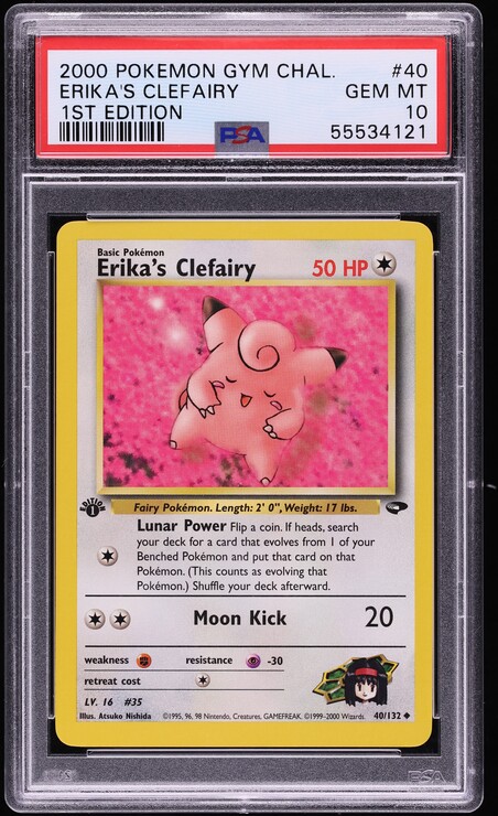 2000 Pokemon Gym Challenge 1st Edition Erika's Clefairy #40 PSA 10 GEM MINT