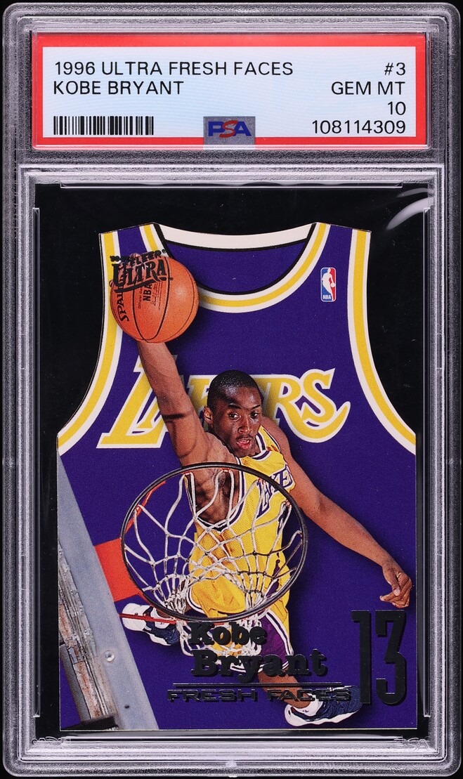 1996 Ultra Fresh Faces Die-Cut Kobe Bryant ROOKIE #3 PSA 10 GEM MINT