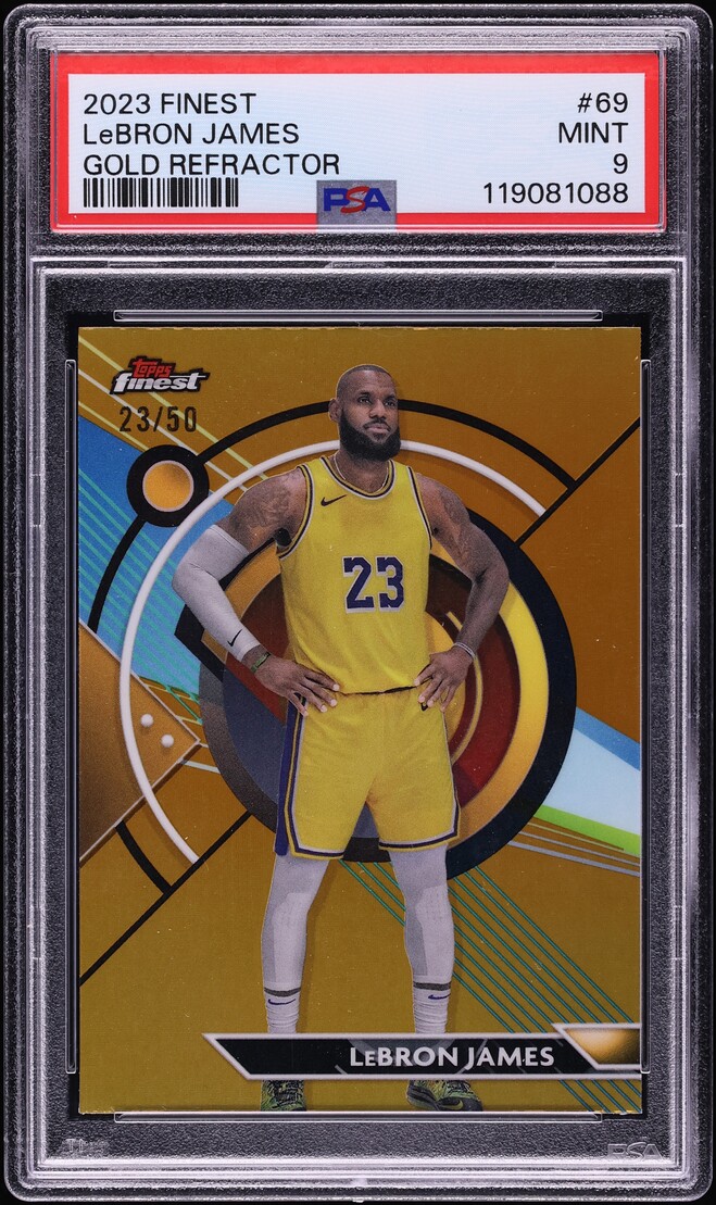2023 Finest Gold Refractor LeBron James /50 #69 PSA 9 MINT