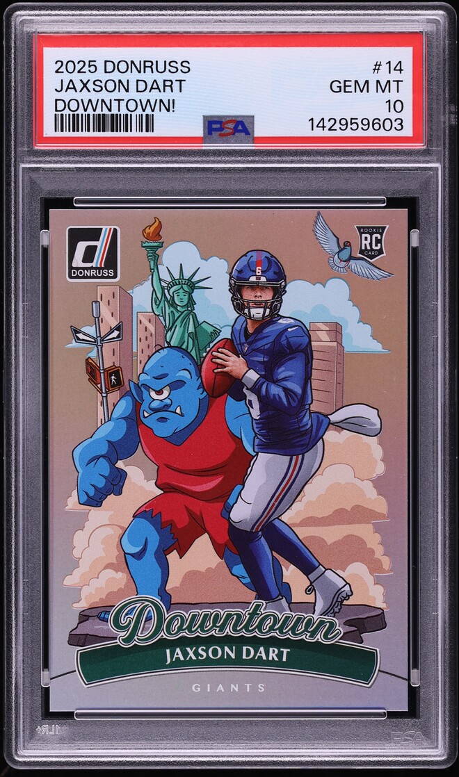 2025 Donruss Downtown Jaxson Dart ROOKIE #14 PSA 10 GEM MINT