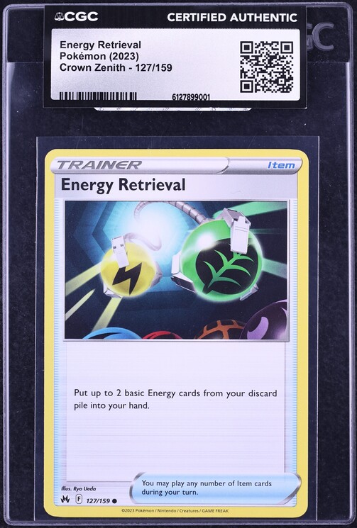 2023 Pokemon Sword & Shield Crown Zenith Energy Retrieval #127 CGC AUTH