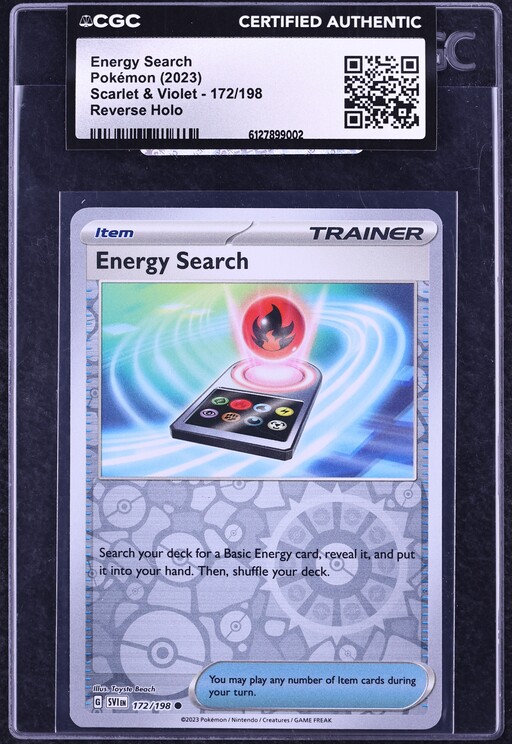 2023 Pokemon Scarlet & Violet Reverse Holo Energy Search #172 CGC AUTH