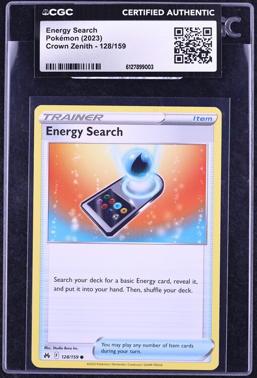2023 Pokemon Sword & Shield Crown Zenith Energy Search #128 CGC AUTH